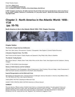 Chapter 3 : North America in the Atlantic World: 1650