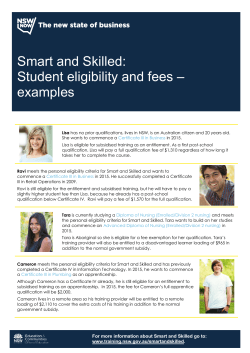 Smart and Skilled: Student eligibility and fees