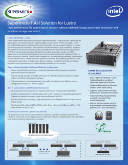 Supermicro Total Solution for Lustre Datasheet