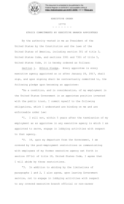 EXECUTIVE ORDER 13770 - - - - - -