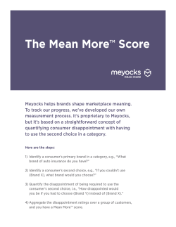 The Mean More&trade; Score
