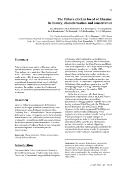 The Poltava chicken breed of Ukraine: its history, characterization