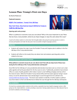 Lesson Plan: Trump`s First 100 Days