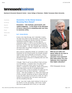 Economics: Is the Dismal Science Becoming More Dismal?
