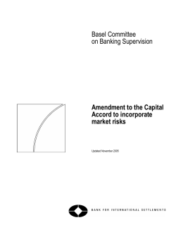 Amendment to the Capital Accord to incorporate market risks