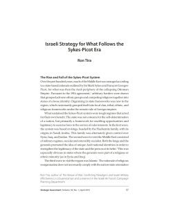 Israeli Strategy for What Follows the Sykes-Picot Era