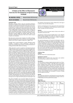 Physical Education A Study on the Effect of Plyometric Exercise for