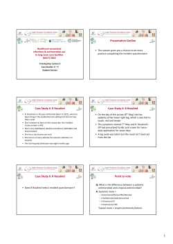 Presentation Outline Case Study 6: R Rosalind Case Study 6: R