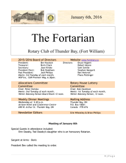 Newsletter -- January 6, 2016