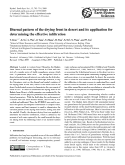 Diurnal pattern of the drying front in desert and its application for