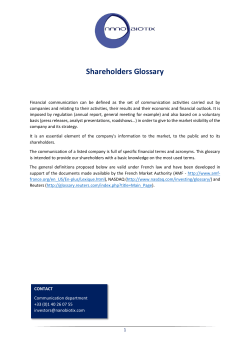 Shareholders Glossary