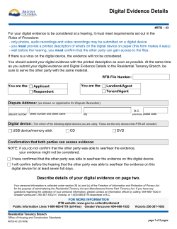 Digital Evidence Details Form