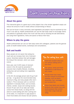 Salt swap instructions - World Cancer Research Fund