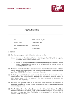 Final Notice: Mark Samuel Taylor