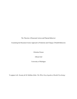 The Theories of Reasoned Action and Planned Behavior