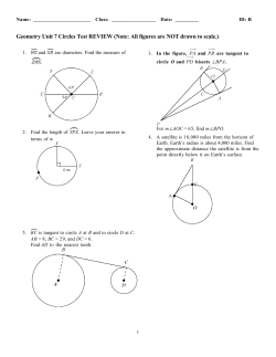 Geometry Unit 7 Circles Test REVIEW (Note: All figures are NOT