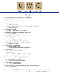 Capitalization - Dallas Baptist University