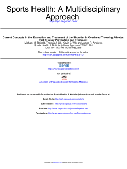 Approach Sports Health: A Multidisciplinary