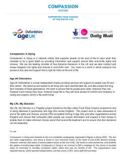 Compassion in Dying My Life, My Decision