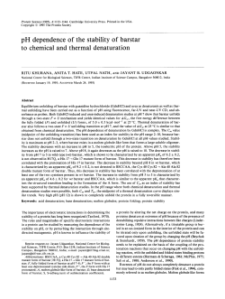 pH dependence of the stability of barstar to chemical and