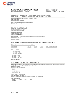 MATERIAL SAFETY DATA SHEET