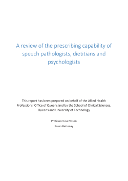 A review of the prescribing capability of speech pathologists