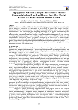 Hypoglycemic Action of Synergistic Interaction of Phenolic