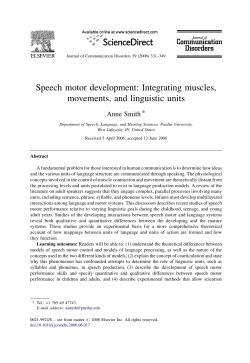 Speech motor development: Integrating muscles, movements, and