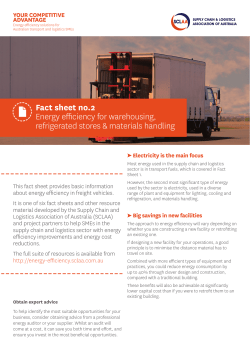 Fact sheet no.2 Energy efficiency for warehousing