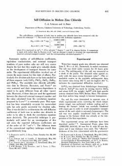 Self-Diffusion in Molten Zinc Chloride DD-M.7XL0-.J- 1