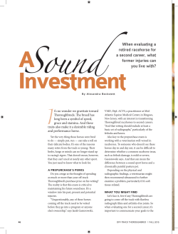 Sound When evaluating a retired racehorse for a second career