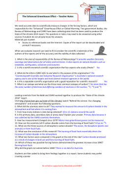 The Enhanced Greenhouse Effect &ndash; Teacher Notes File