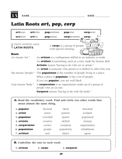 Latin Roots art, pop, corp