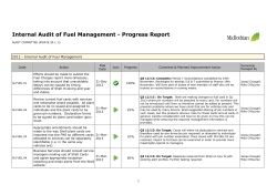 Internal Audit of Fuel Management - Progress