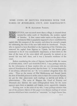 SOME COINS OF SIGTUNA INSCRIBED WITH THE NAMES OF
