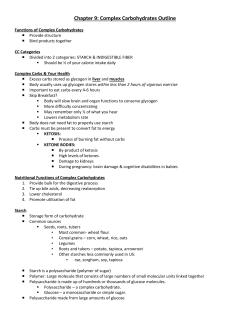Chapter 9: Complex Carbohydrates Outline