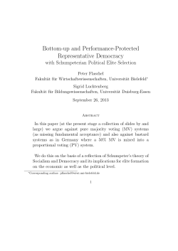 Bottom-up and Performance-Protected Representative Democracy