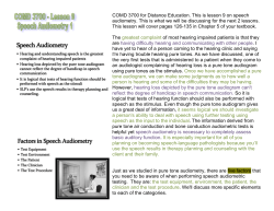COMD 3700 for Distance Education. This is lesson 9 on speech