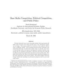 Mass Media Competition, Political Competition, and Public Policy