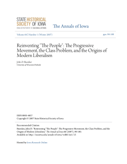 "The People": The Progressive Movement, the Class Problem, and
