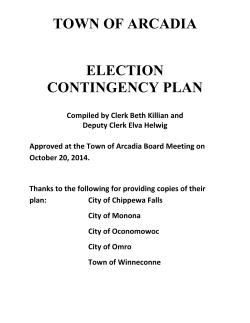 Election Contingency Plan - Town of Arcadia, Wisconsin