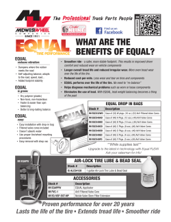 Equal Tire Performance While Supplies Last 09/21/2016