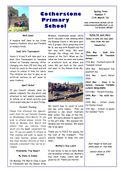 Cotherstone News 11 03 16 - Cotherstone Primary School