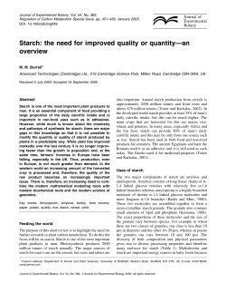 Starch: the need for improved quality or quantity&ETH;an overview