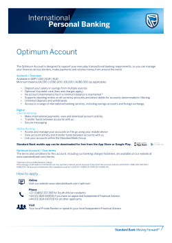 Optimum Account factsheet - Standard Bank