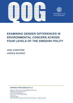 Examining Gender Differences in Environmental Concern across