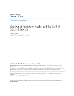 The Out-of-Print Book Market and the Theft of - Purdue e-Pubs