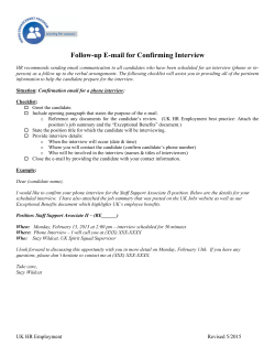Follow-up E-mail for Confirming Interview