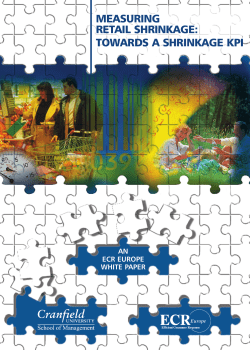 measuring retail shrinkage: towards a shrinkage kpi - ecr