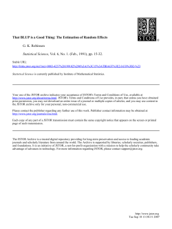 That BLUP is a Good Thing: The Estimation of Random Effects G. K.